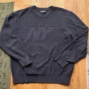 Only NY Men's Navy Crewneck Sweater